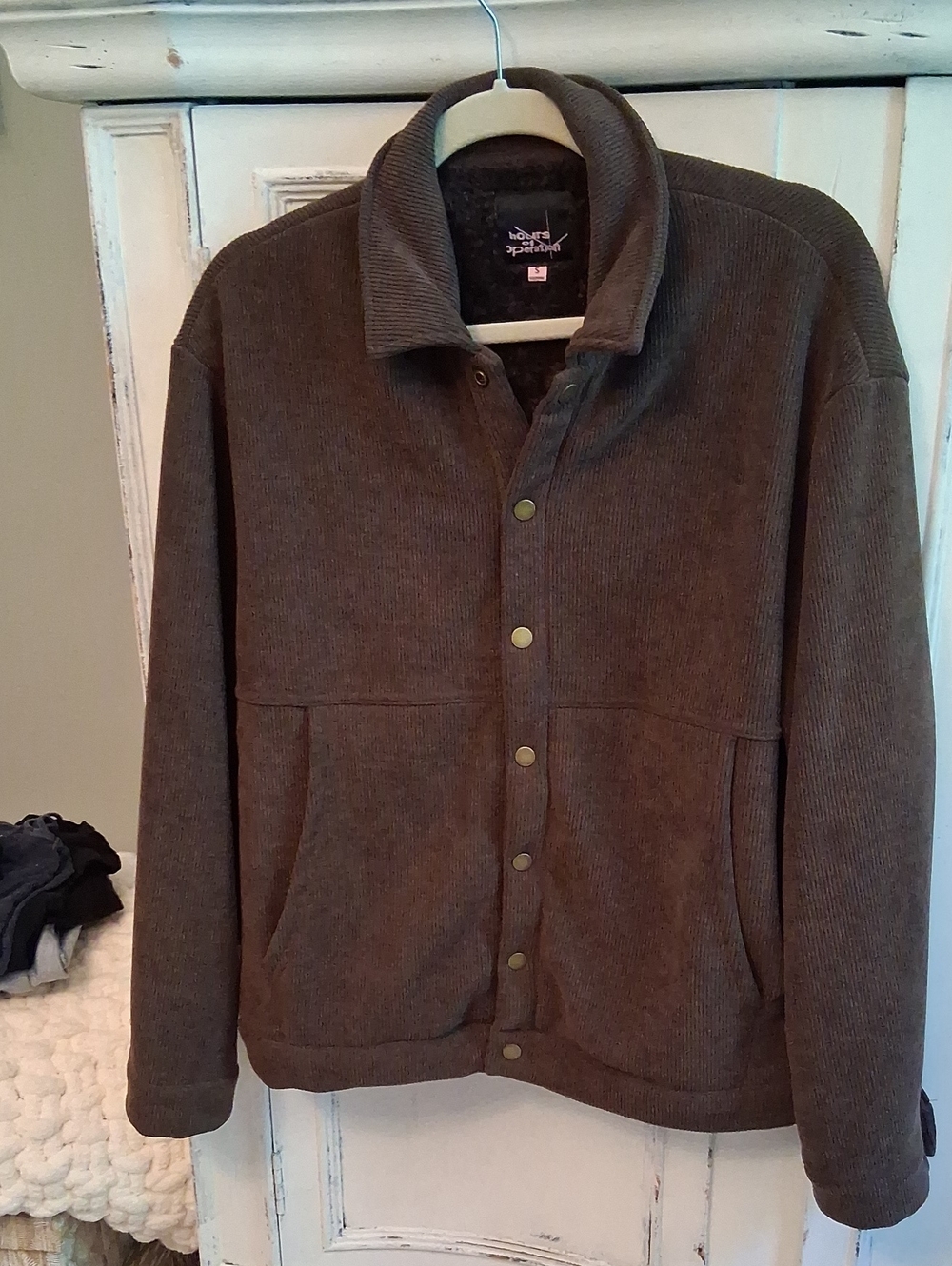 Men's Corduroy Snap-Front Shirt Jacket - Brown